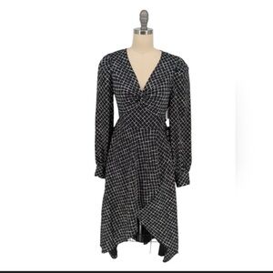 Express Black Plaid Asymmetrical Dress